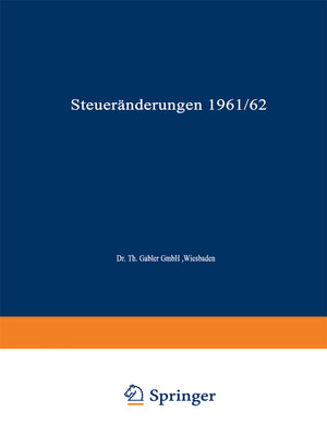 cover image of Steueränderungen 1961/62